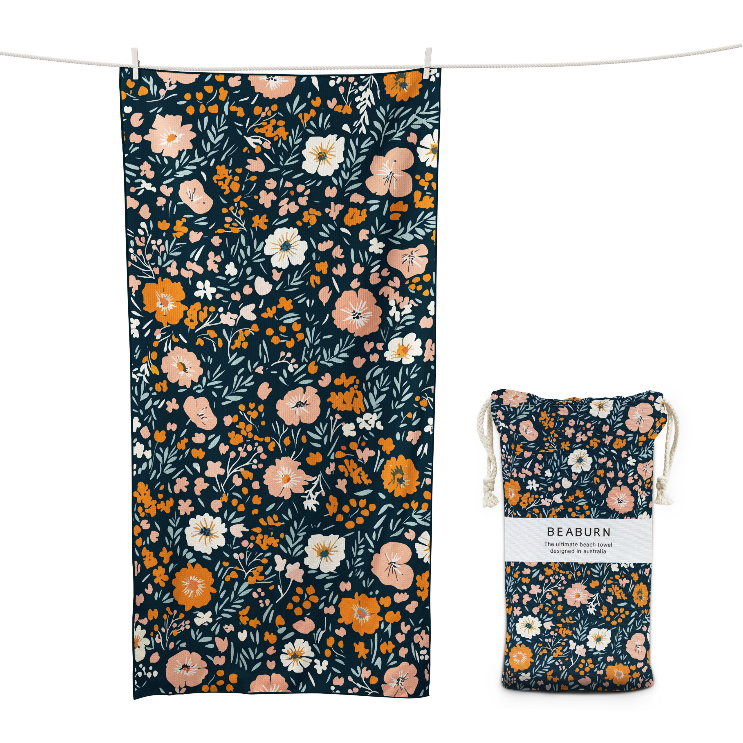 Dark Floral Pattern Pink Orange