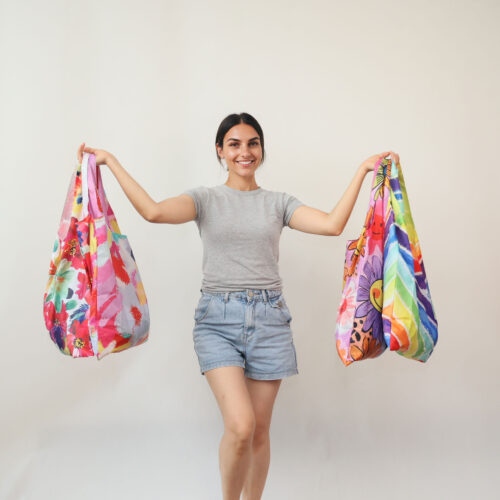 Floral Watercolor Shopping Bag Set