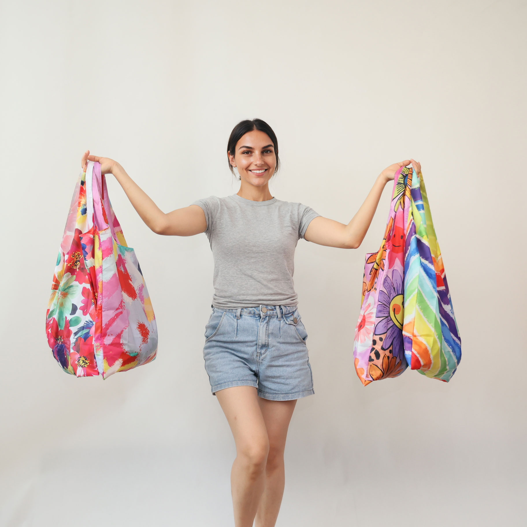 Floral Watercolor Shopping Bag Set