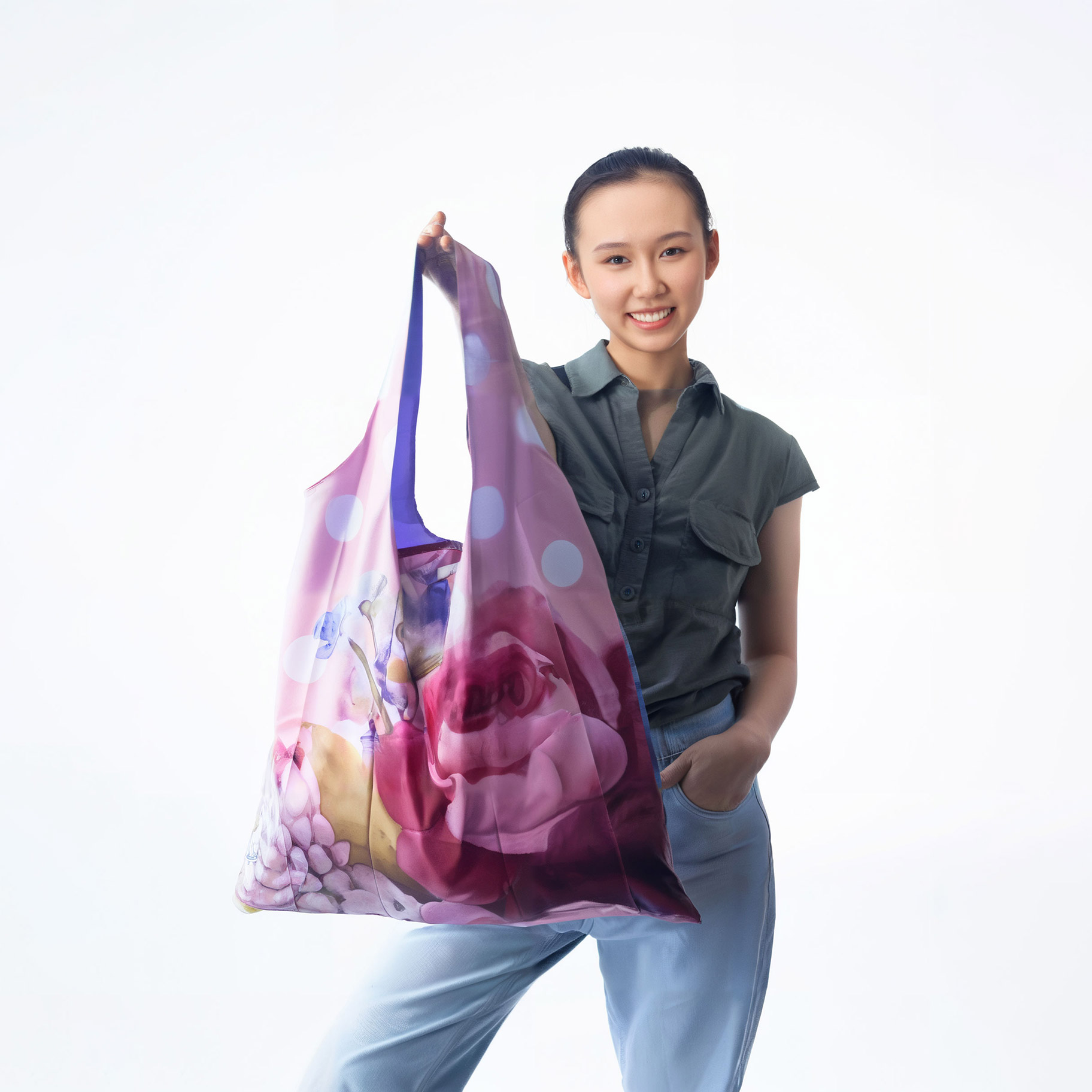 Purple Petal Daisy Garden Foldable Bags