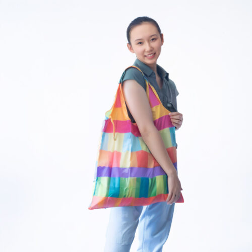 Rainbow Stripes Color Block Shopping Bags