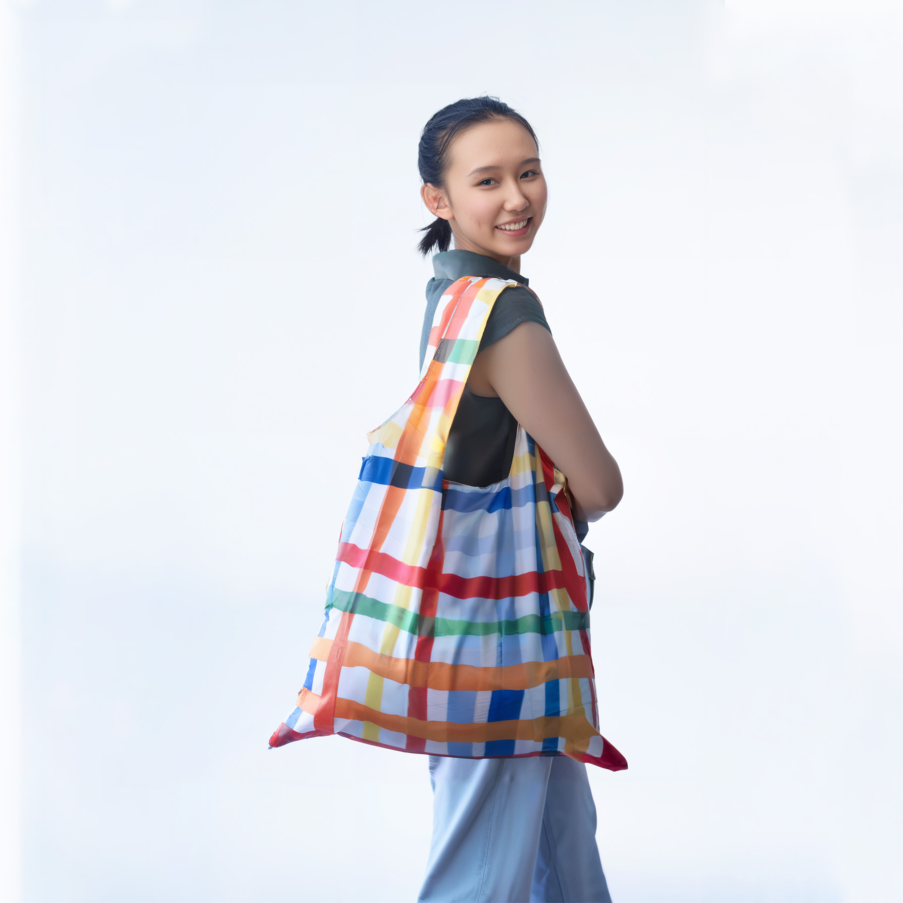 Colorful Check Pattern Shopping Bags