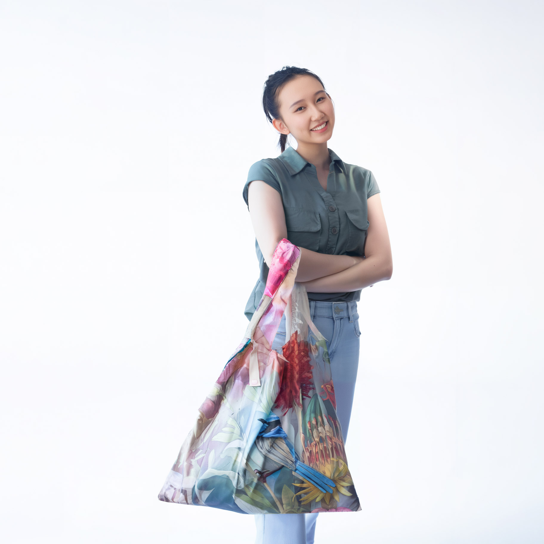 Retro Tropical Garden Shopping Bags