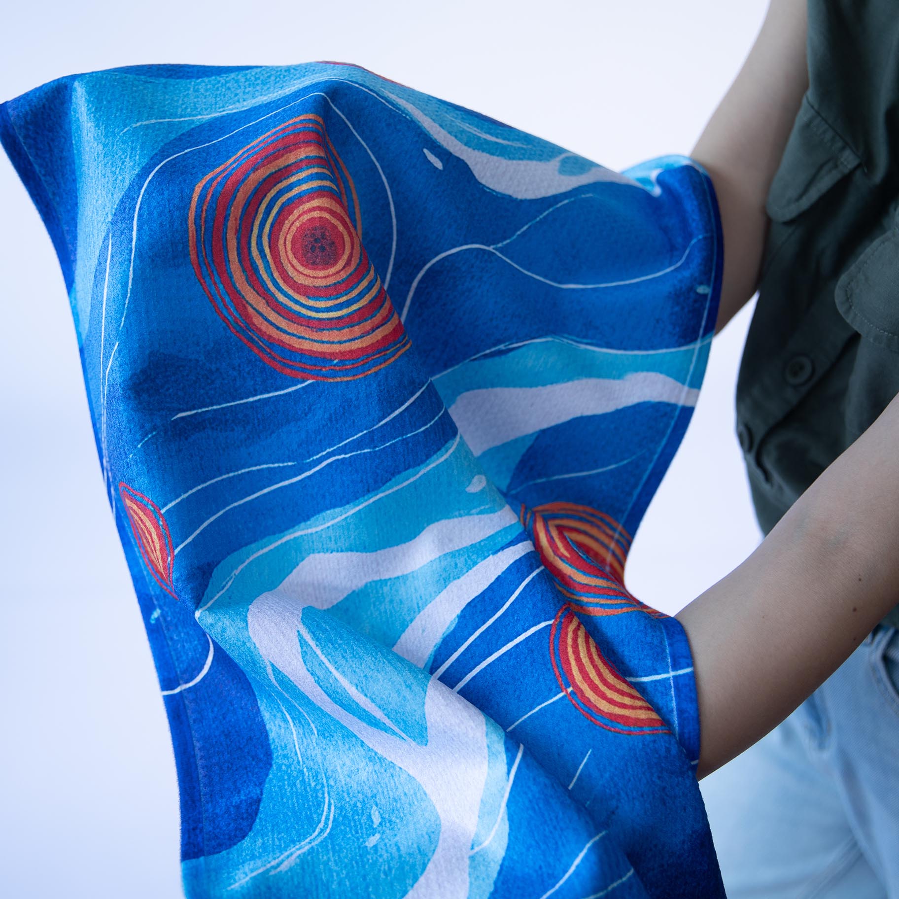 Blue Ocean Swirl Tea Towels