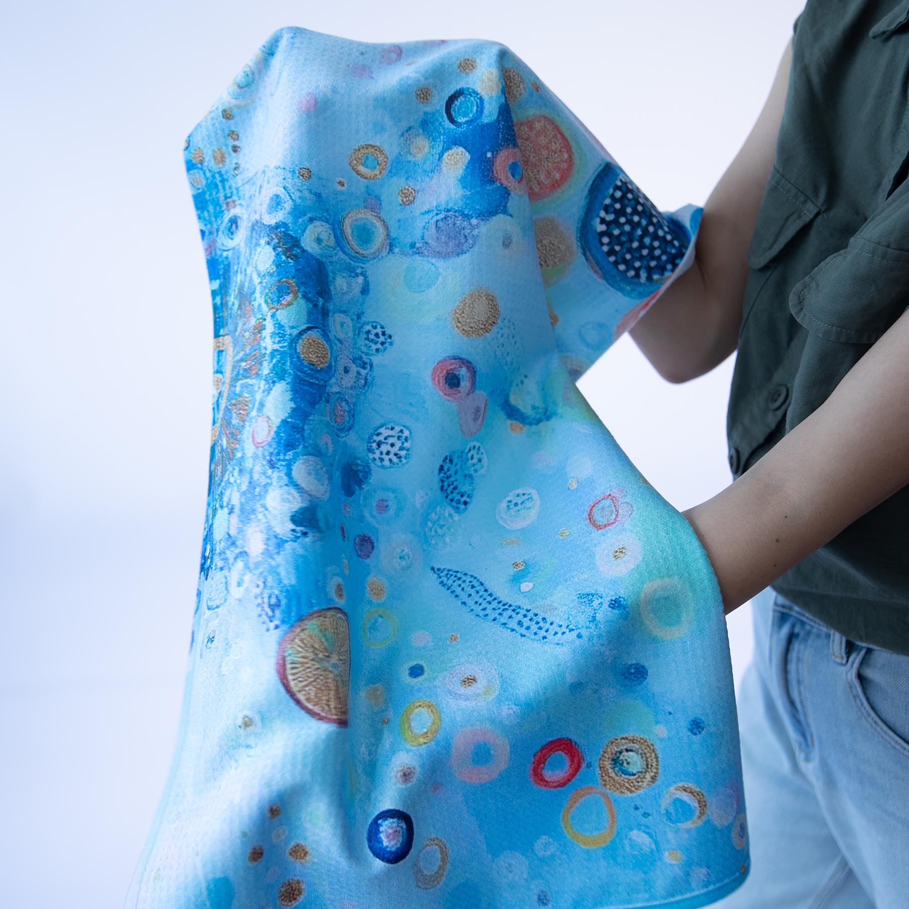 Fantasy Aqua Bubbles Tea Towels