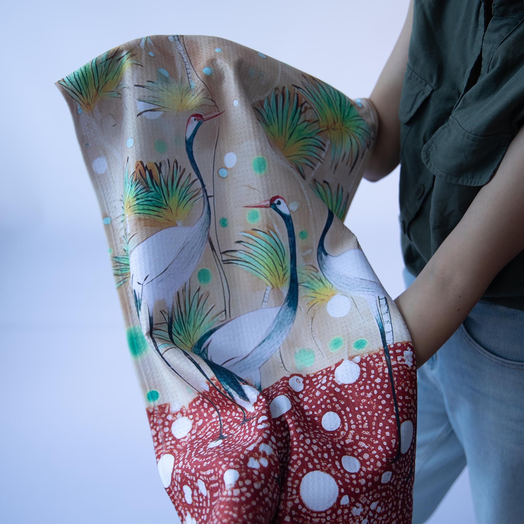 Egret Palms Sand Dots Bar Towels