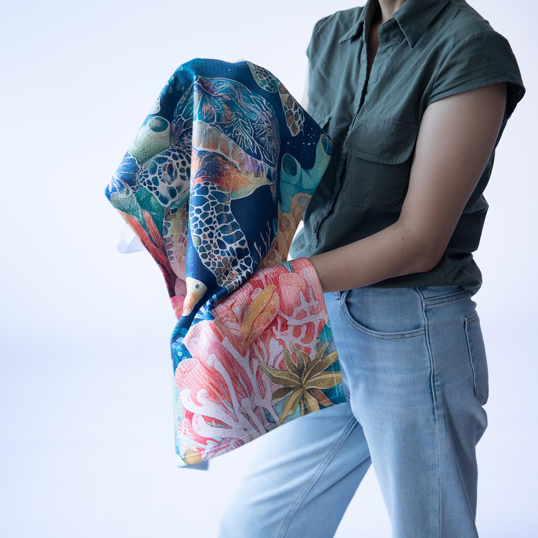 Oceanic Turtle Reef Adventure Tea Towels