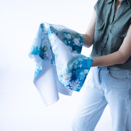 Teal Marine Floral Bar Towels