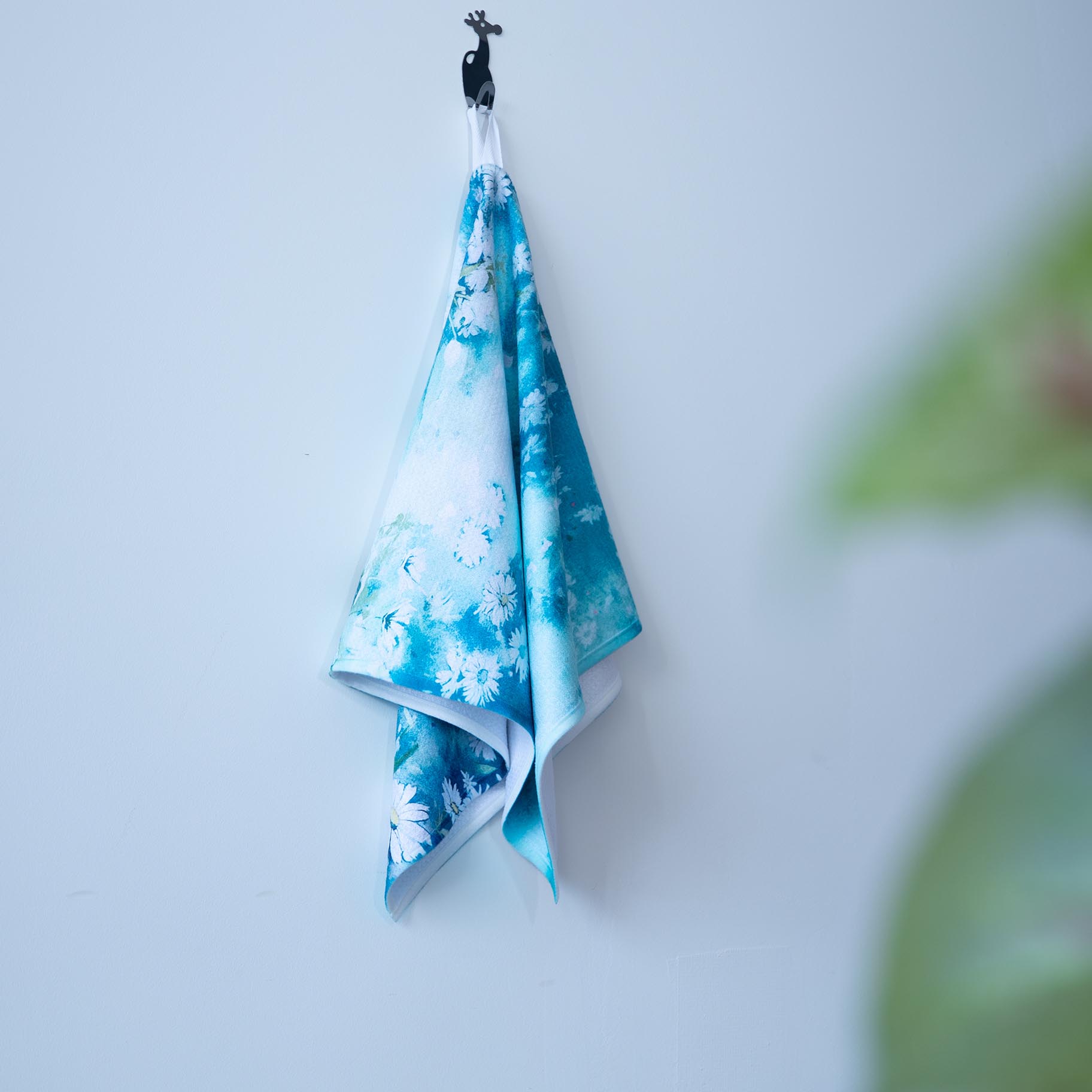 Teal Marine Floral Bar Towels