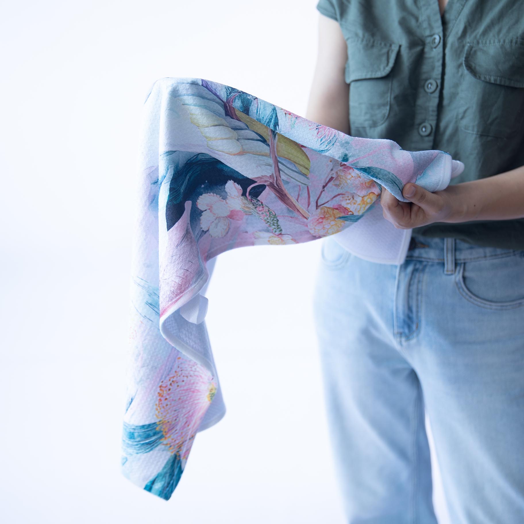 Cockatoo Pink Floral Tea Towels