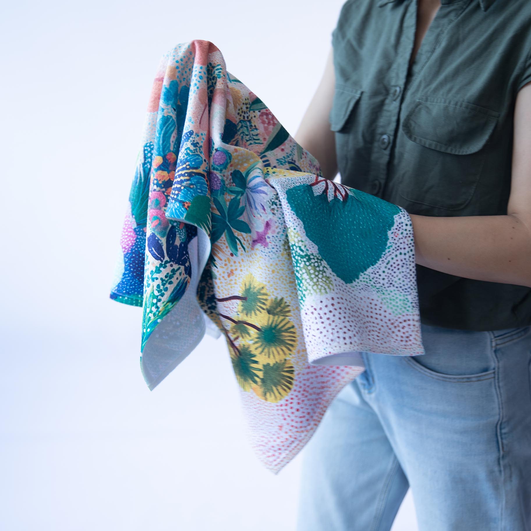 Abstract Botanical Garden Bar Towels