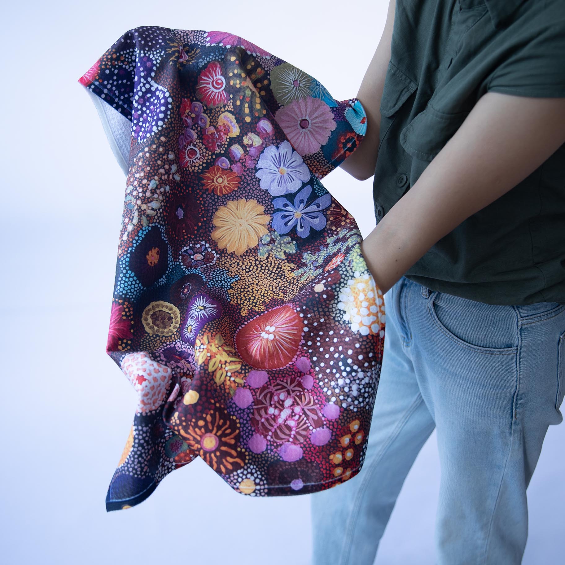 Vibrant Floral Explosion Bar Towels