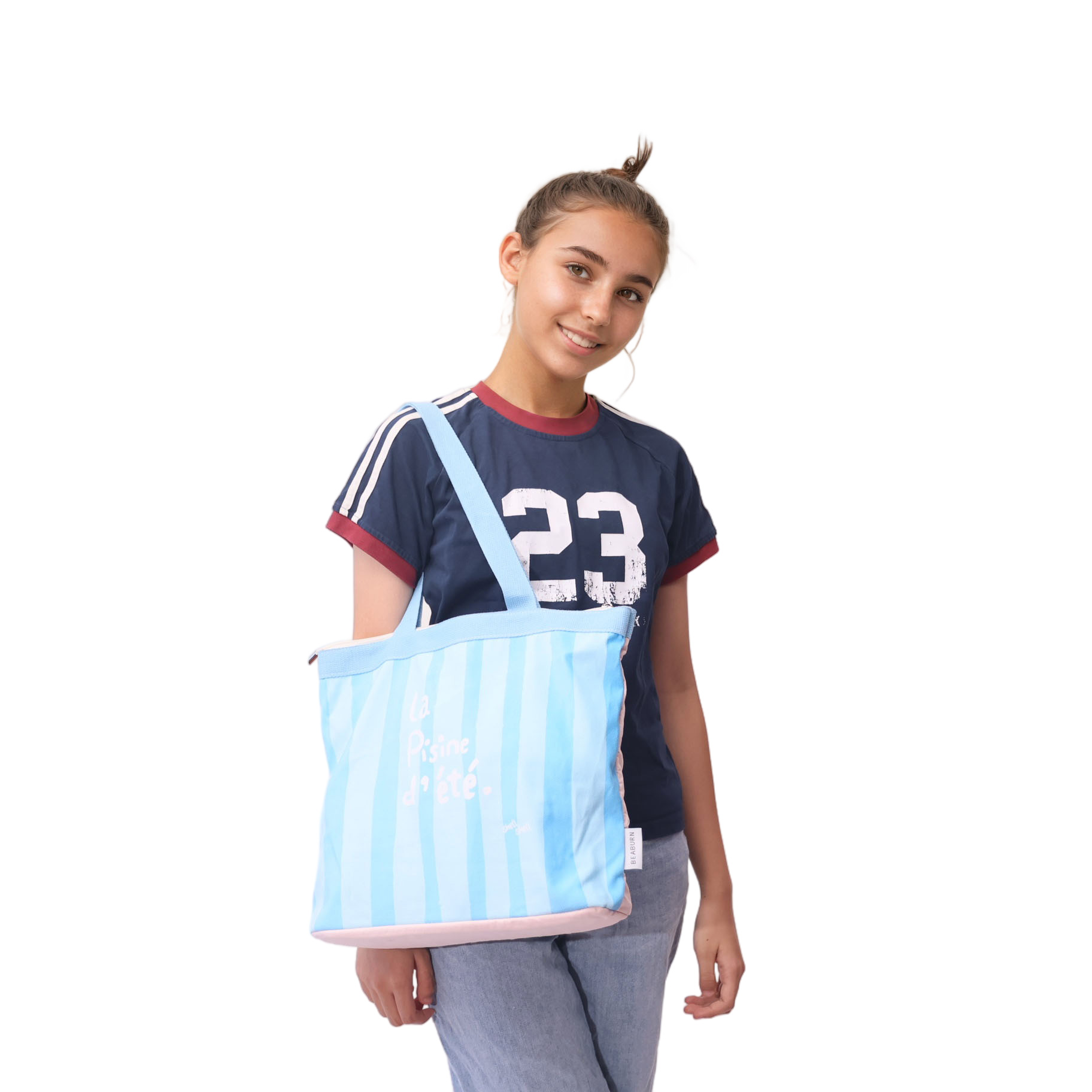 Ocean Blue Stripes Tote Bag