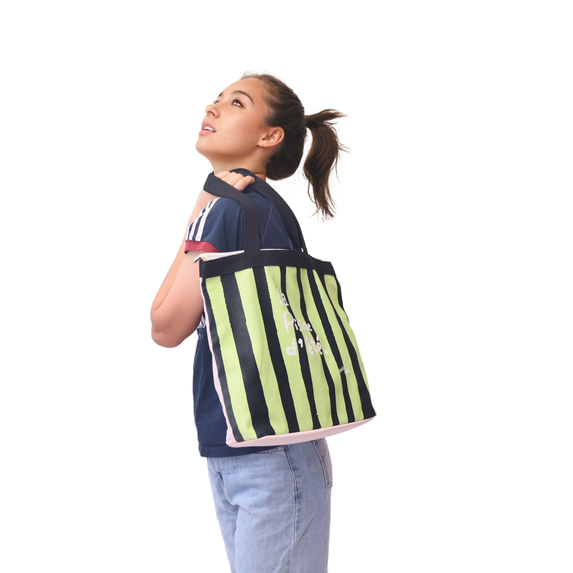 Watermelon Green Stripes Canvas Bag