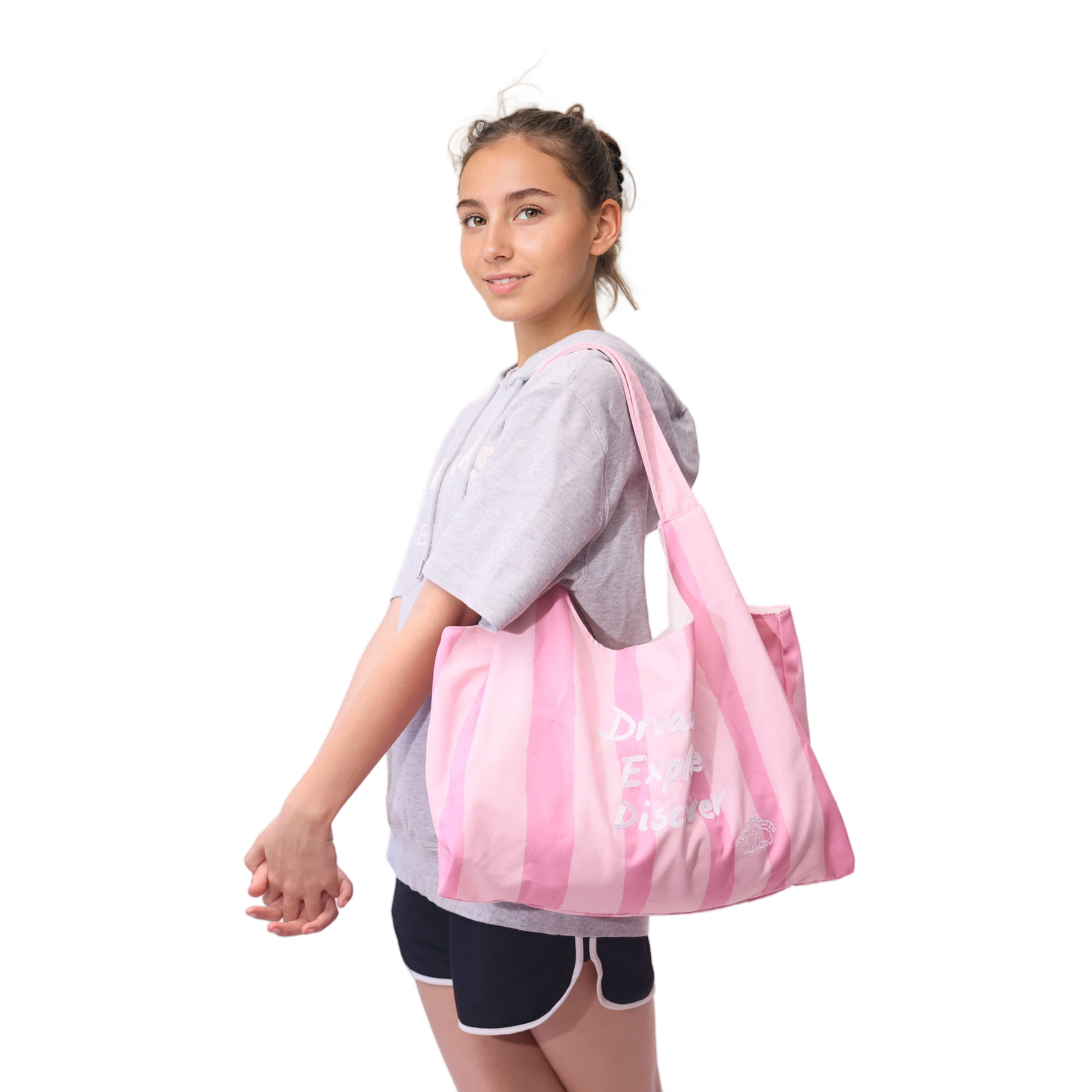 Blossom Pink Striped Carry Bag