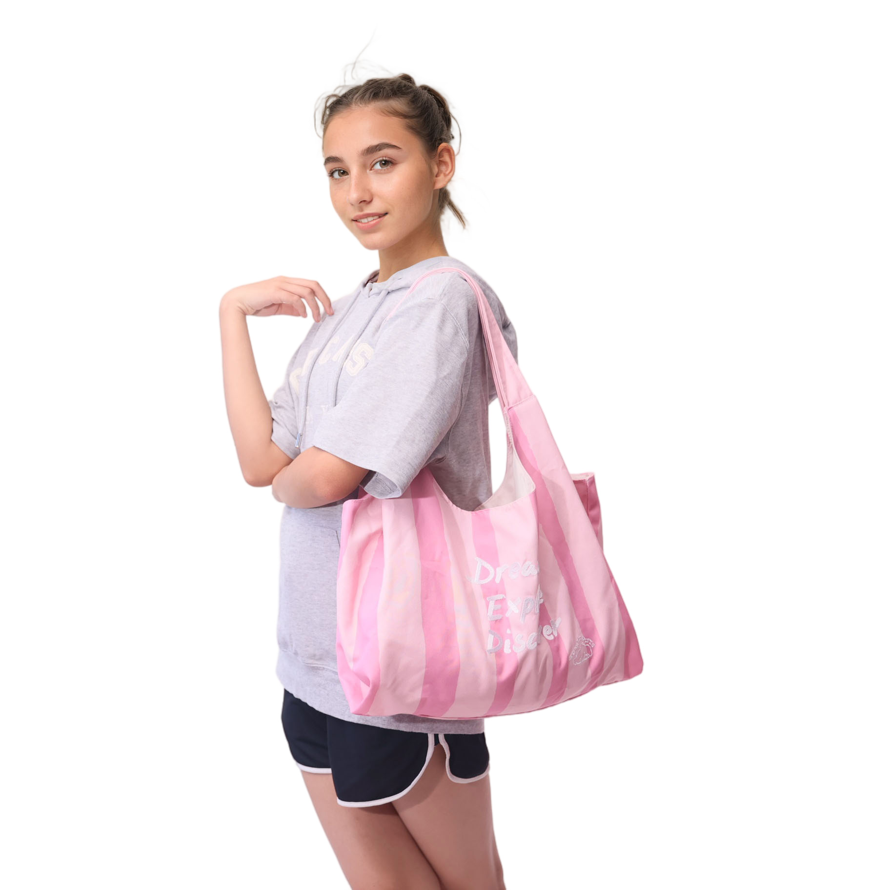 Blossom Pink Striped Carry Bag