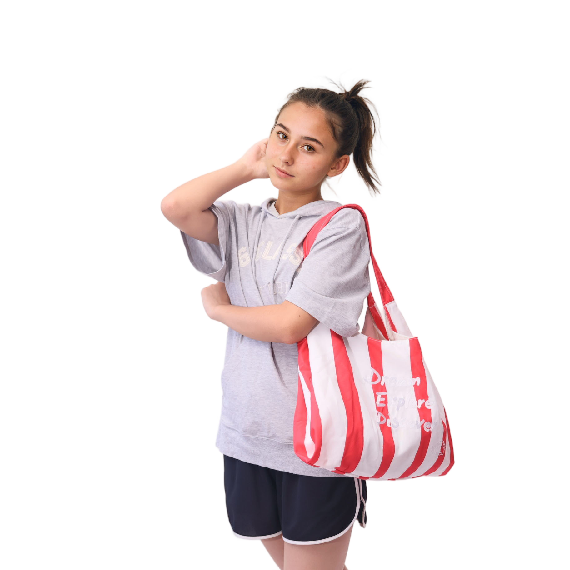 Red White Stripes Shoulder Bag