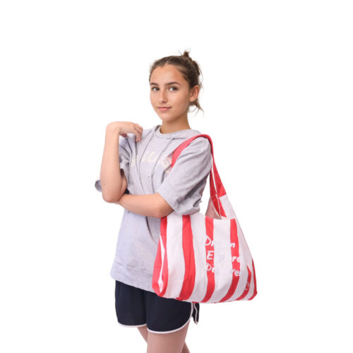 Red White Stripes Shoulder Bag