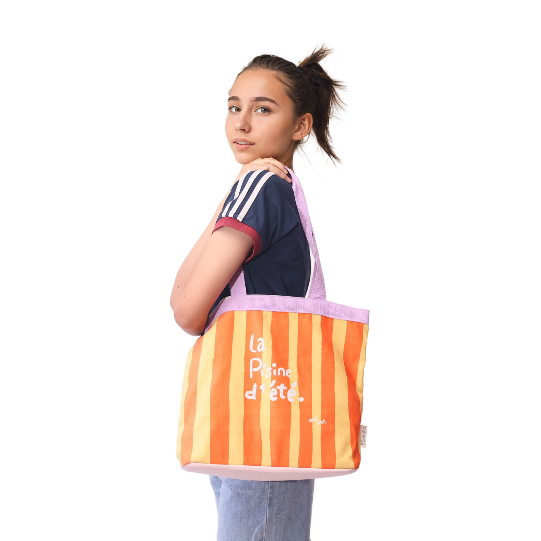 Pink Sunset Stripes Canvas Bag