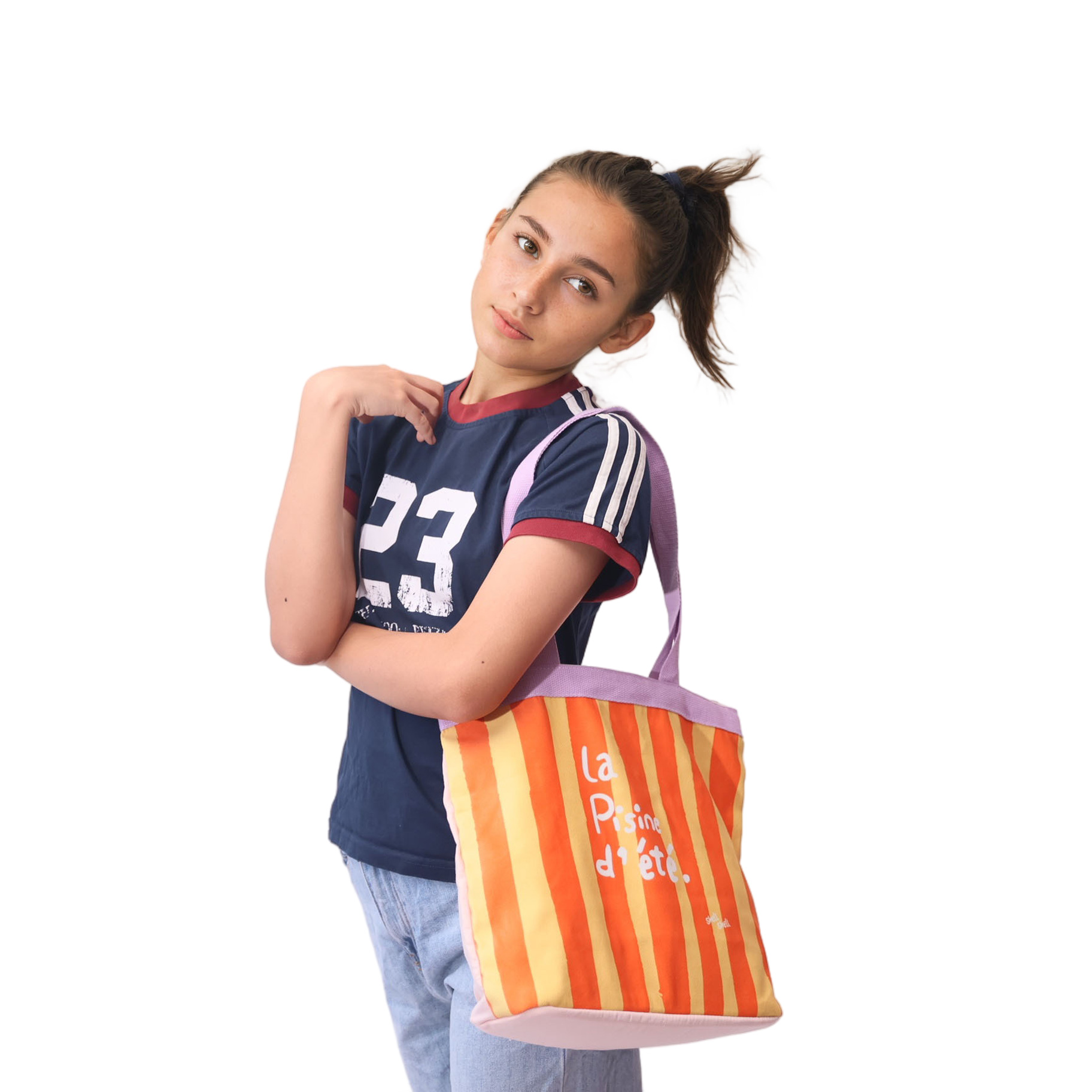 Pink Sunset Stripes Canvas Bag