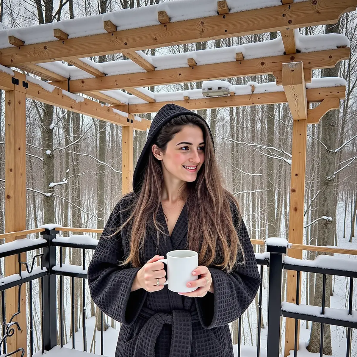 Midnight Black Waffle Bath Robes