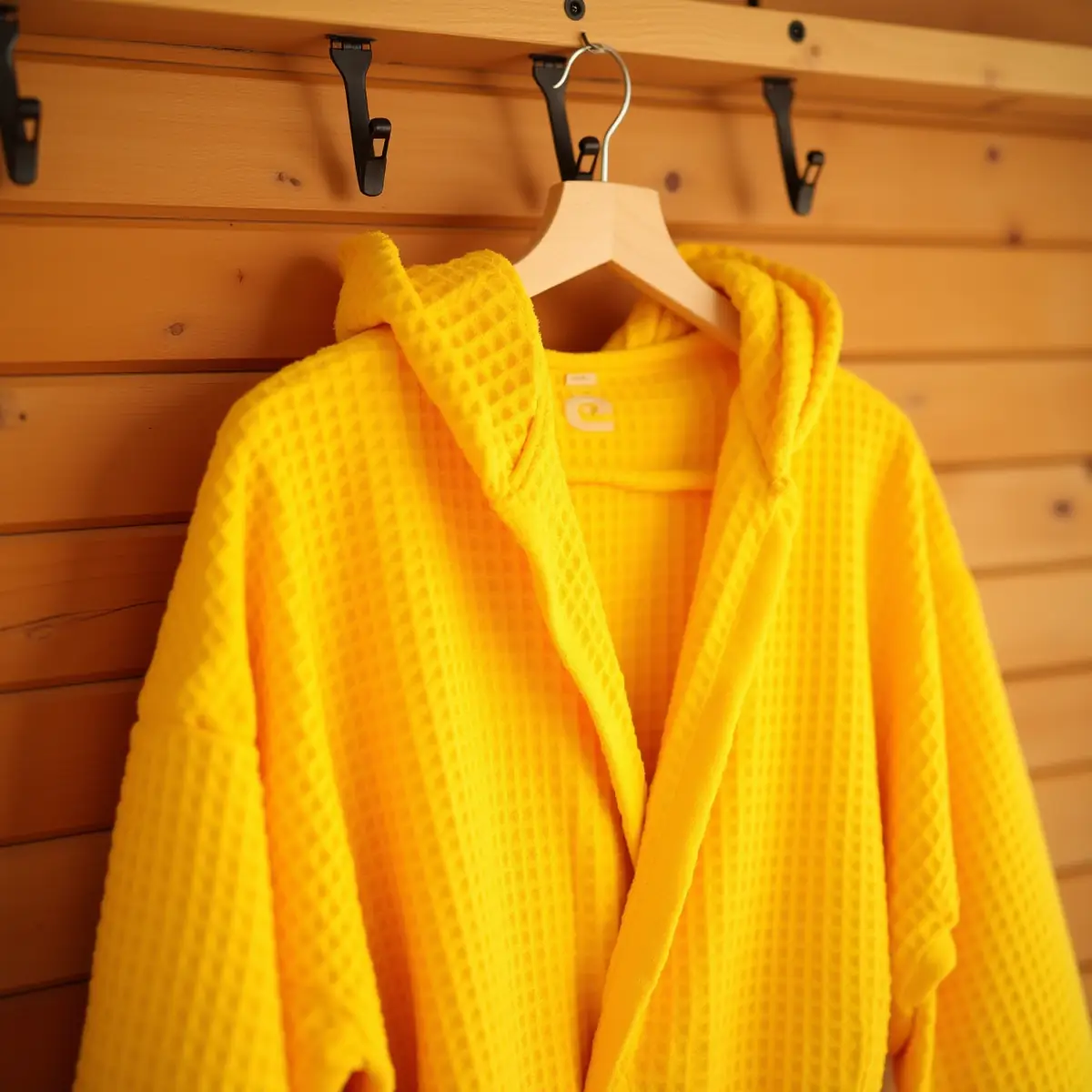 Bright Yellow Waffle Bath Robes