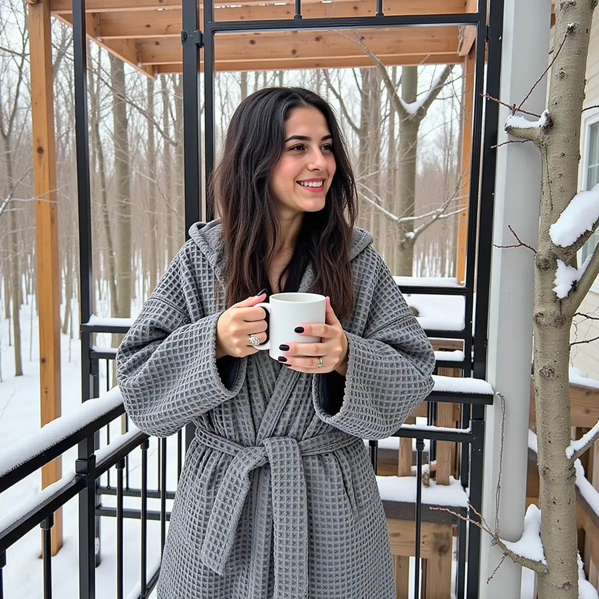 Misty Gray Waffle Bath Robes