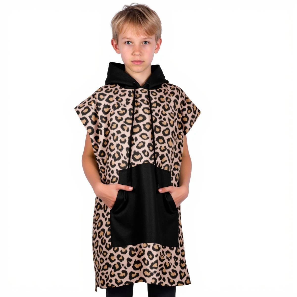 Little Safari Leopard Kids Hooded Poncho Towel