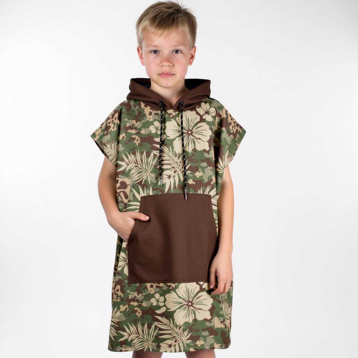 Camo Fun Adventure Kids Hooded Beach Towel