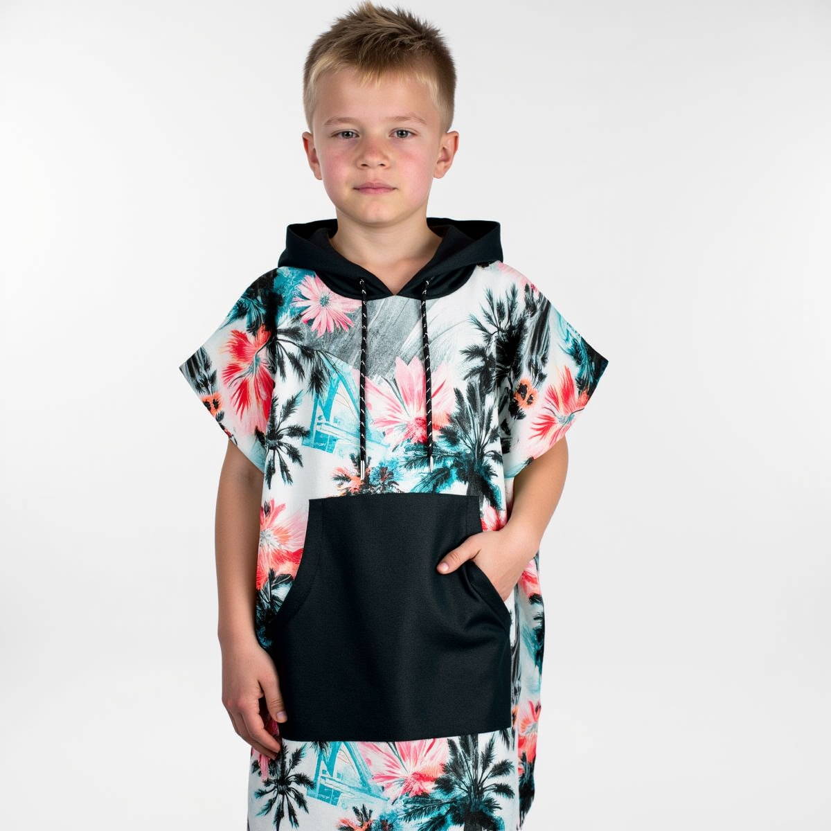 Splash Jungle Joy Palms Kids Hooded Poncho Towel