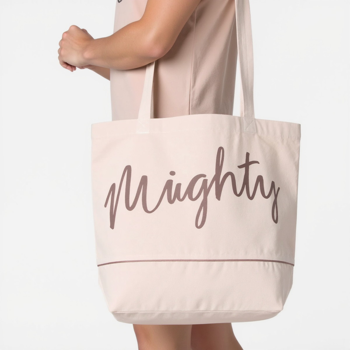 Elegant Lotus Pink Personalized Canvas Tote