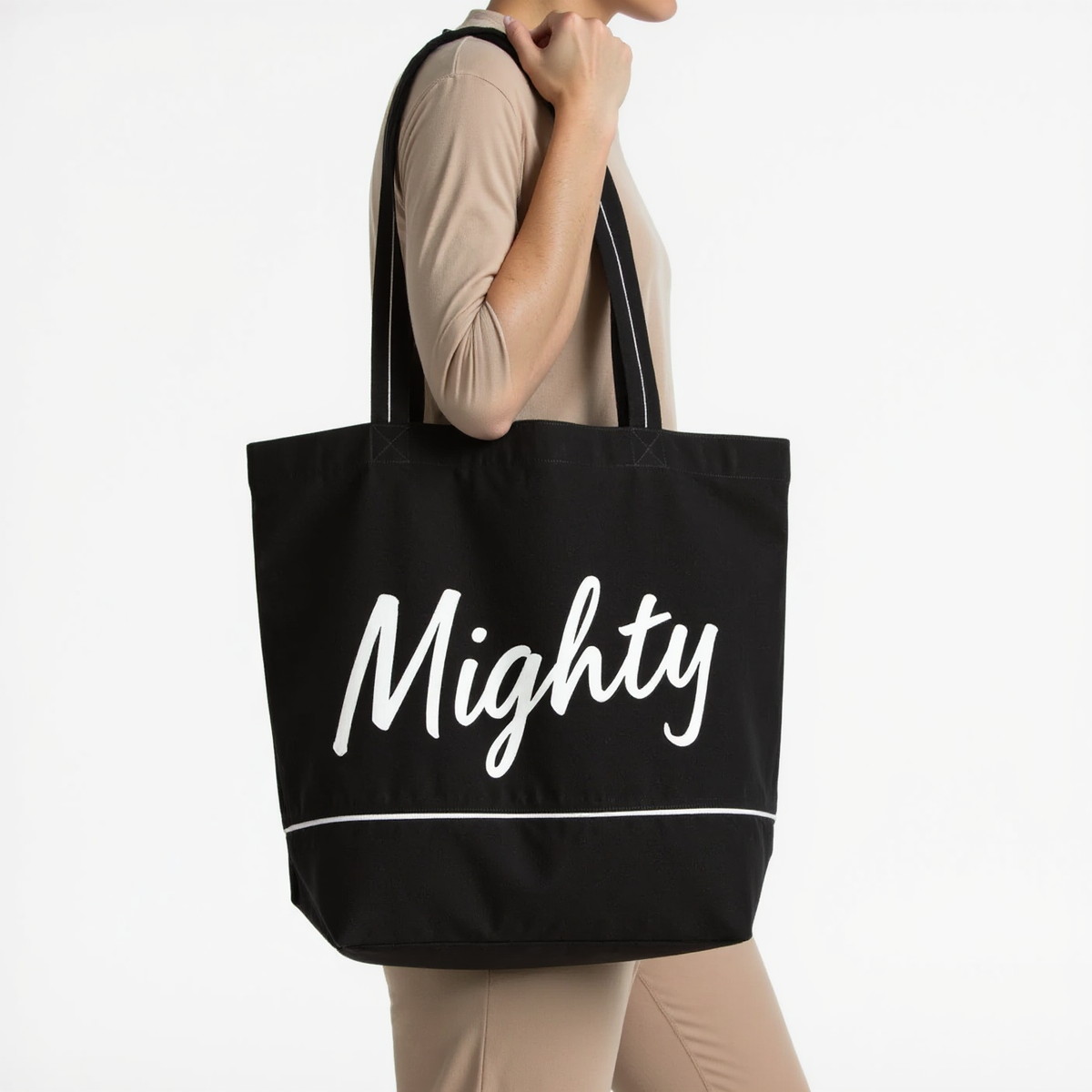 Modern Black Bespoke Canvas Tote Bag
